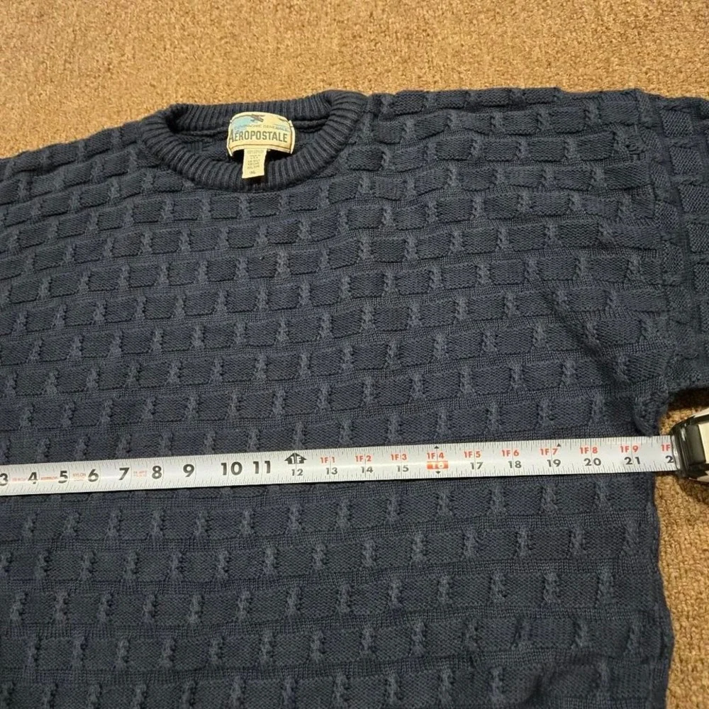 Vintage Aeropostale Knit Sweater XL — USA Made‎ Retro Navy Texture